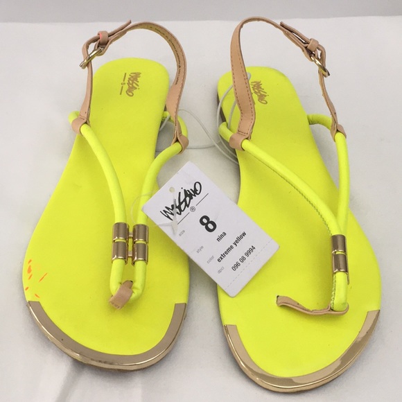 neon yellow slippers